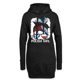 Moitié Ecossais Moitié Polonais Pologne Ecosse - Sweat-shirt à capuche long Femme - noir - Devant
