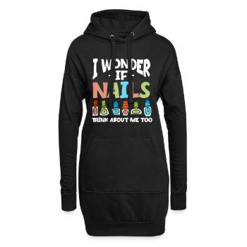 Nageltechniker Nagelstudio Nail Tech - Hoodie-Kleid - Schwarz - Vorne