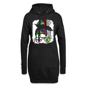 Brésil Moitié Brésilienne Brésil Angleterre Garota - Sweat-shirt à capuche long Femme - noir - Devant