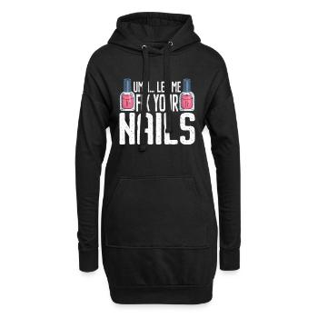 Nageltechniker Nagelstudio Nail Tech - Hoodie-Kleid - Schwarz - Vorne
