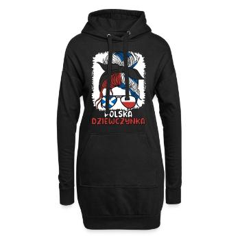 Polska dziewczyna Polnisches Mädchen Polen Schottland - Hoodie-Kleid - Schwarz - Vorne