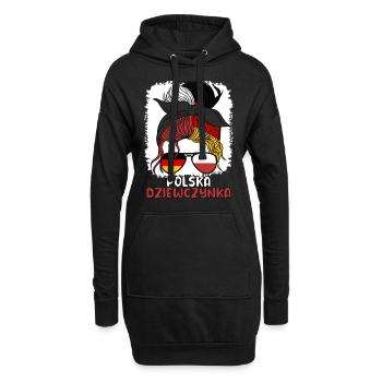 Polska dziewczyna Halbdeutsches polnisches Mädchen Polen - Hoodie-Kleid - Schwarz - Vorne