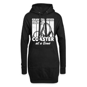Achterbahn Achterbahnfahrer - Hoodie-Kleid - Schwarz - Vorne