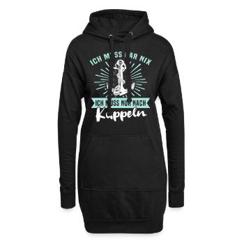 Kappeln Sprüche - Hoodie-Kleid - Schwarz - Vorne