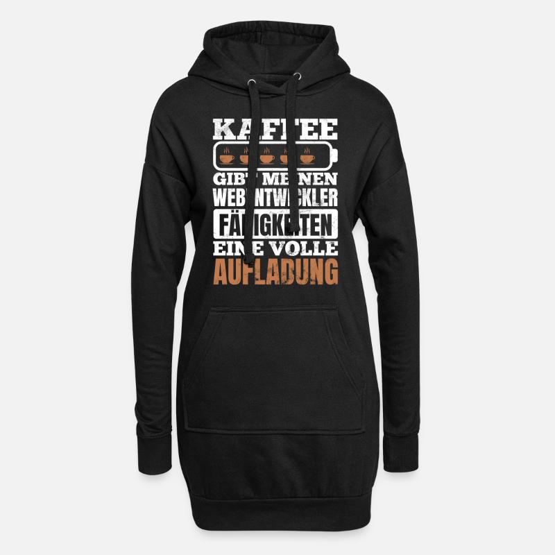 Webentwickler Programmierer Fullstack-Entwickler - Hoodie-Kleid - Schwarz