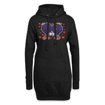 Cute Blueberry Couple Hugging Blueberry Lovers - Hoodie-Kleid - Schwarz - Vorne