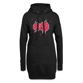 Cute Lychee Couple Hugging Lychee Fruit Lovers - Hoodie-Kleid - Schwarz - Vorne