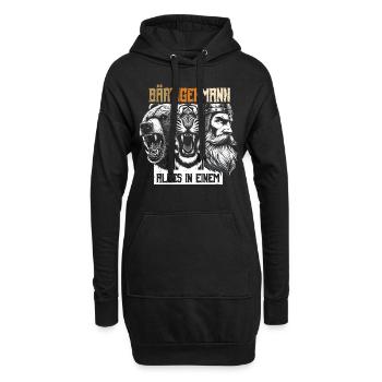 Bärtigermann Bär Tiger Mann Geschenk Bart Sprüche - Hoodie-Kleid - Schwarz - Vorne