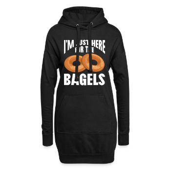 Bagel Geschenk Essen Bagel - Hoodie-Kleid - Schwarz - Vorne