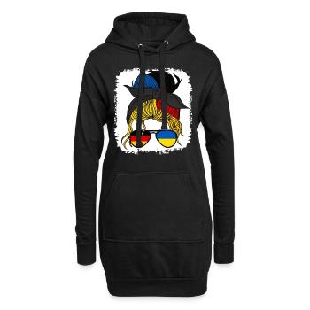 Halb deutsch halb ukrainisch mädchen deutschland ukraine - Hoodie-Kleid - Schwarz - Vorne