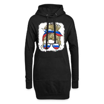 Slovénie Slovenka Flag Filles Slovène Fille Enfants - Sweat-shirt à capuche long Femme - noir - Devant
