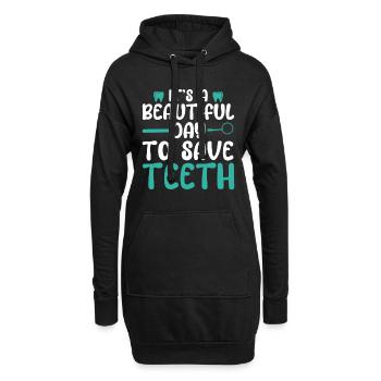 Diplôme d’étudiant dentiste en dentisterie dentaire - Sweat-shirt à capuche long Femme - noir - Devant