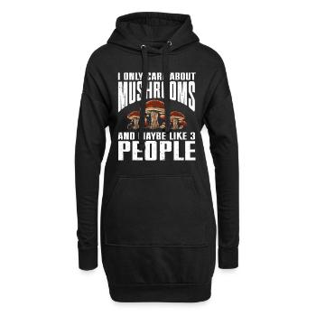 Pilz Mykologie Mykologe Sammler - Hoodie-Kleid - Schwarz - Vorne