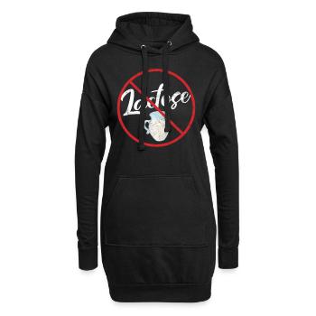 No Lactose Allergy Awareness Warning Allergic - Hoodie-Kleid - Schwarz - Vorne