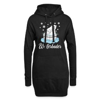 Winterbader Eisbär Eisbaden Eisbad Spruch - Hoodie-Kleid - Schwarz - Vorne