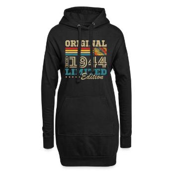 Original geboren 1944 Jahrgang Geburtstagsgeschenk - Hoodie-Kleid - Schwarz - Vorne