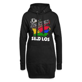 Narrenkappe - Die Jecken sind los - Karneval - Hoodie-Kleid - Schwarz - Vorne