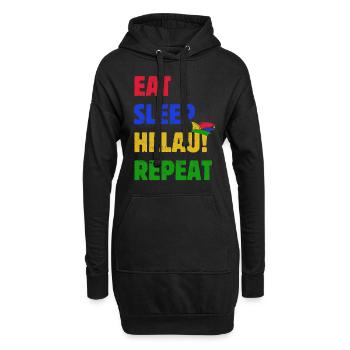 Eat Sleep Helau Repeat - Karneval Spruch - Hoodie-Kleid - Schwarz - Vorne