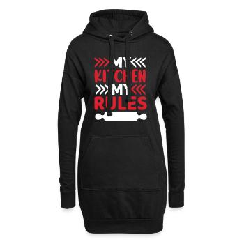 Cuisson Jeu de mots Cuire Cuisinier Chef Boulanger - Sweat-shirt à capuche long Femme - noir - Devant