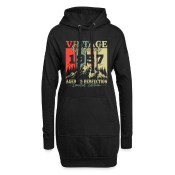 Original 1957 Vintage anniversaire rétro - Sweat-shirt à capuche long Femme - noir - Devant