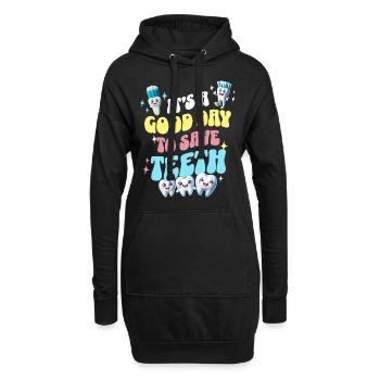 Zahnarzt Zahnpflege Zähne Dentist - Hoodie-Kleid - Schwarz - Vorne
