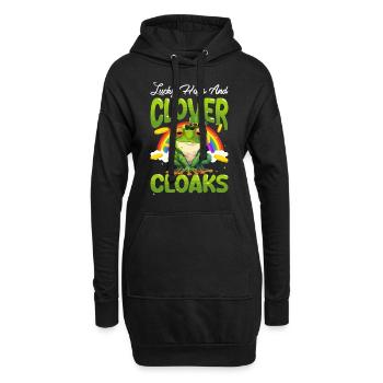 Grenouille de la Saint-Patrick - Sweat-shirt à capuche long Femme - noir - Devant