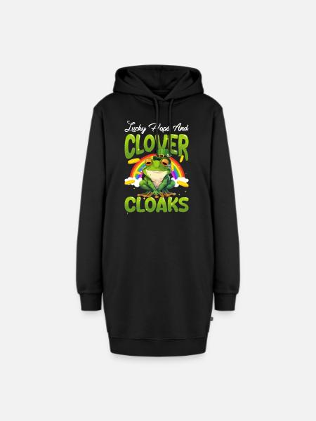 St. Patrick's Day Frosch - Hoodie-Kleid - Schwarz