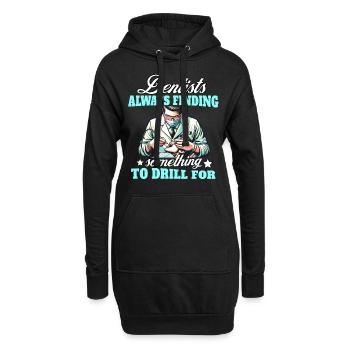 Zahnarzt Zahnpflege Dentist - Hoodie-Kleid - Schwarz - Vorne