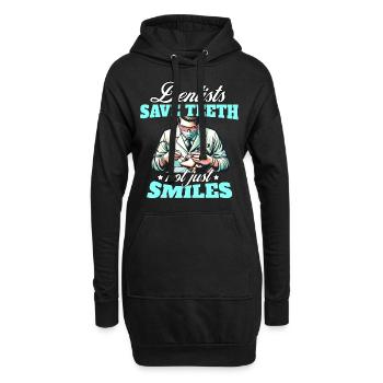 Zahnarzt Dentist - Hoodie-Kleid - Schwarz - Vorne