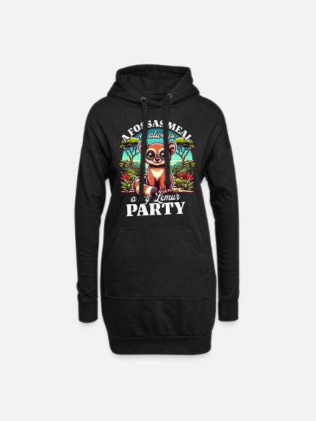 Fossa Madagascar - Hoodie-Kleid - Schwarz