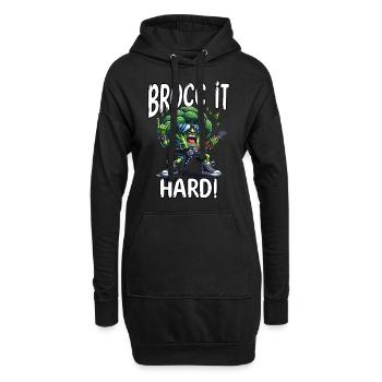 Brokkoli Vegetarier - Hoodie-Kleid - Schwarz - Vorne