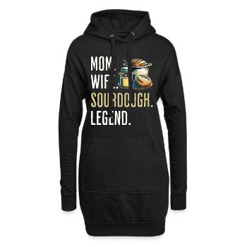 Sauerteig Mama - Hoodie-Kleid - Schwarz - Vorne