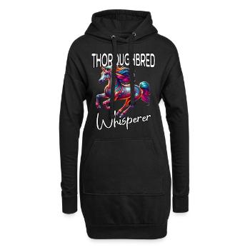 Thoroughbred Flüsterer - Hoodie-Kleid - Schwarz - Vorne
