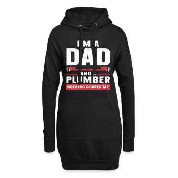 Plombier Hommes Père Mari Plombier - Sweat-shirt à capuche long Femme - noir - Devant