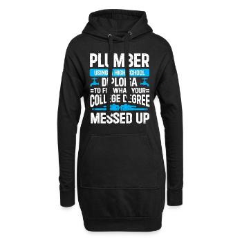 Plombier Hommes Père Mari Plombier - Sweat-shirt à capuche long Femme - noir - Devant