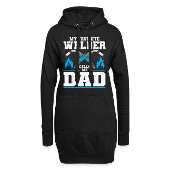 Schweißer Schweißen - Hoodie-Kleid - Schwarz - Vorne