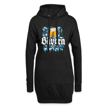 Servus - Gruß aus Bayern - meine Heimat - Hoodie-Kleid - Schwarz - Vorne