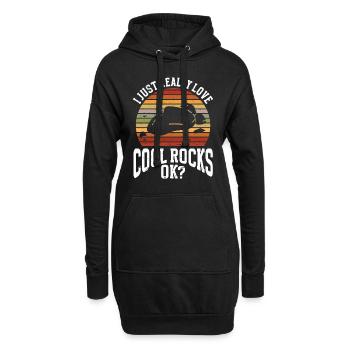 Geologe Steine Steinsammler - Hoodie-Kleid - Schwarz - Vorne