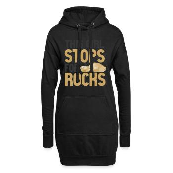 Geologe Steine Steinsammler - Hoodie-Kleid - Schwarz - Vorne