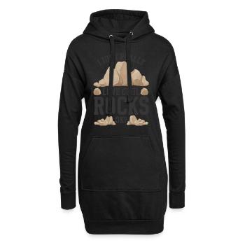 Geologe Steine Steinsammler - Hoodie-Kleid - Schwarz - Vorne