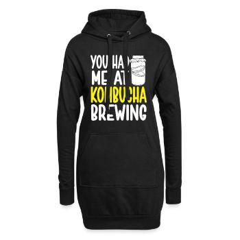 Kombucha Brewer Tea Love Kombucha Brewing - Hoodie-Kleid - Schwarz - Vorne