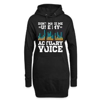 Aktuar Statistiker - Hoodie-Kleid - Schwarz - Vorne