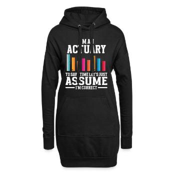 Aktuar Statistiker - Hoodie-Kleid - Schwarz - Vorne