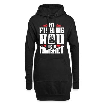 Magnetfischen - Hoodie-Kleid - Schwarz - Vorne