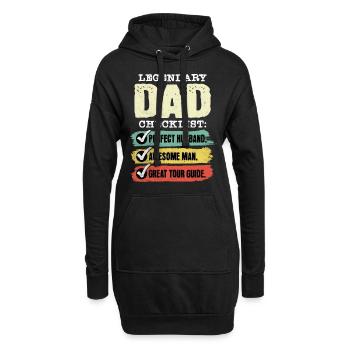 Papa Tour Guide Vatertag - Hoodie-Kleid - Schwarz - Vorne
