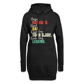 Tour Guide Papa - Hoodie-Kleid - Schwarz - Vorne