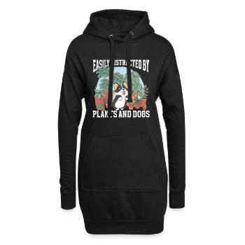 Gartenarbeit, Gärtner, Gartenbau, Pflanzen Hunde - Hoodie-Kleid - Schwarz - Vorne