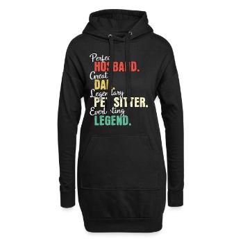 Papa gardien d’animaux - Sweat-shirt à capuche long Femme - noir - Devant