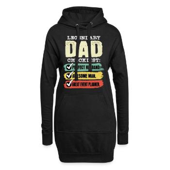 Papa Event Planer Vatertag - Hoodie-Kleid - Schwarz - Vorne