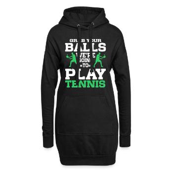Tennis Art Retired Tennis Player Racket - Hoodie-Kleid - Schwarz - Vorne
